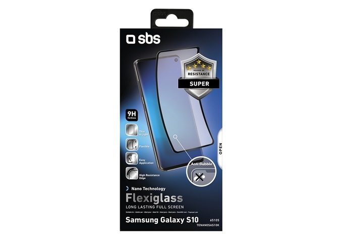 SBS Full Screen Protector Flexiglass für Galaxy S10