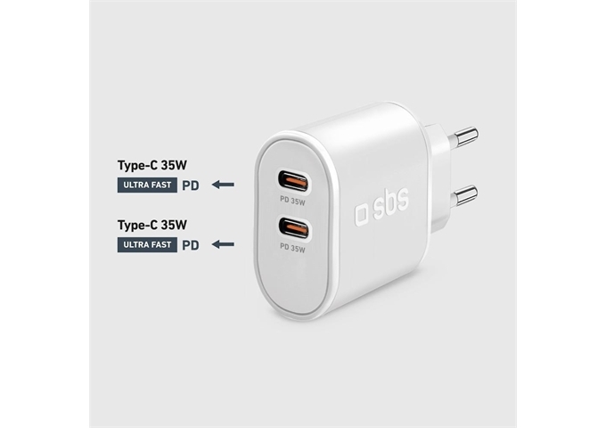 SBS 35 W Power Delivery-Wandladegerät mit zwei USB-C