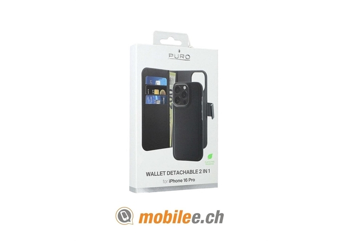 Puro Datachable Wallet Case für iPhone 16 Pro