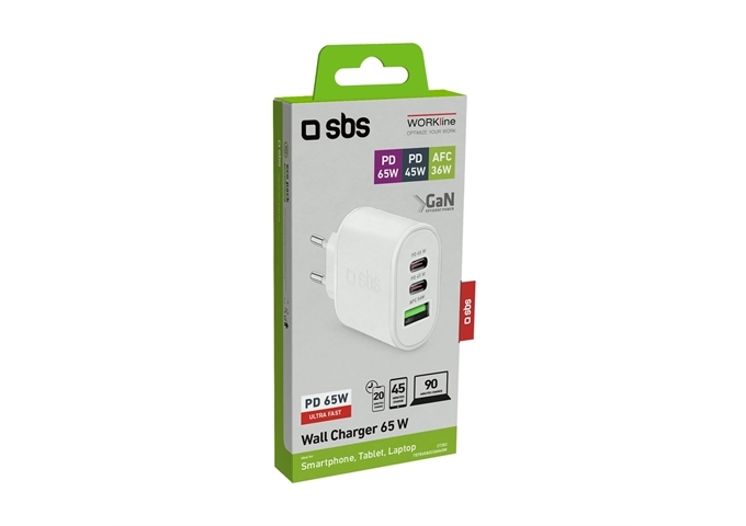 SBS GaN 65W ultraschnelles Ladegerät mit 2 USB-C Power