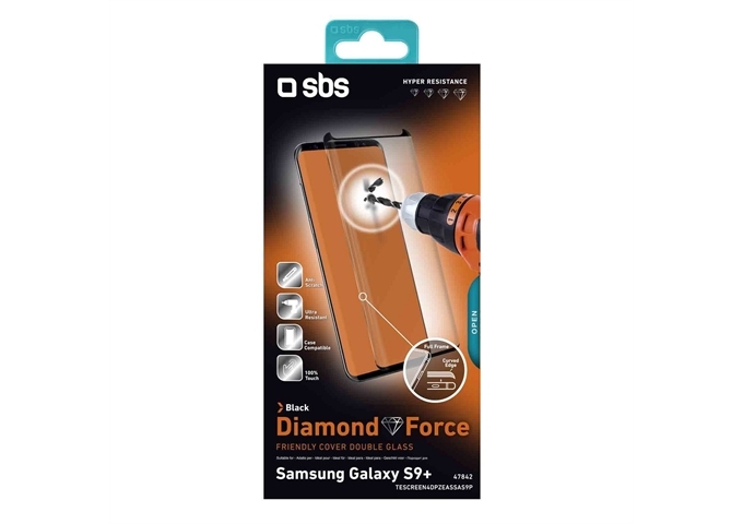 SBS Glas Displayschutz Friendly für Galaxy S9+