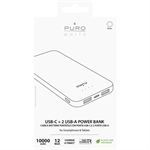 Puro 10000mAh Power Bank USB-C + 2 USB-A Fast Charge